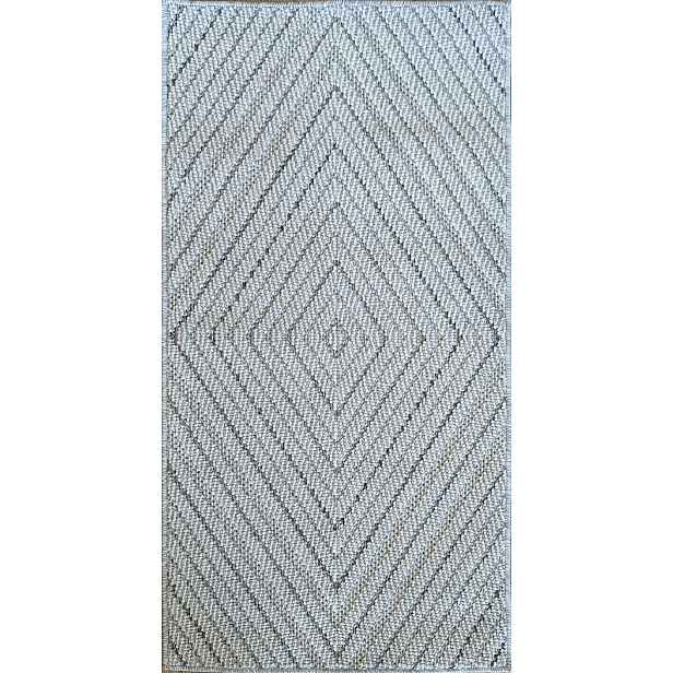 Běhoun provázkový 80x200 cm, smyčkově krémově modrý koberec v boho stylu