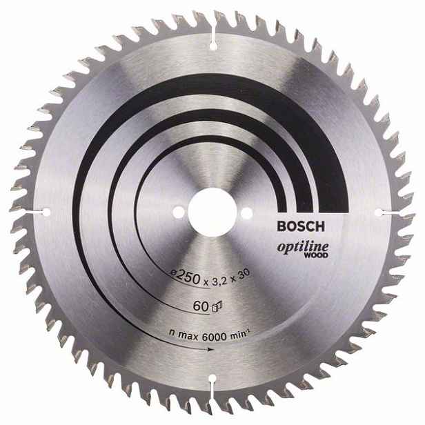 Kotouč pilový Bosch Optiline Wood 250×30×3,2 mm 60 z.