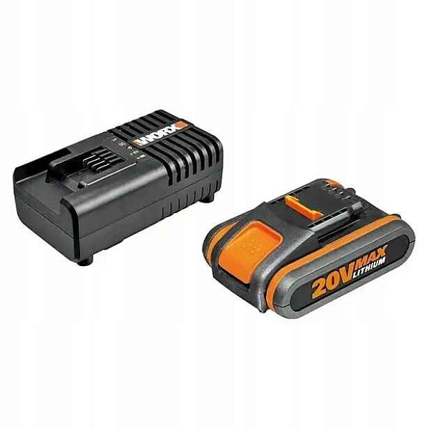 Sada akumulátoru a nabíječky Worx WA3601, 20 V, 2 Ah