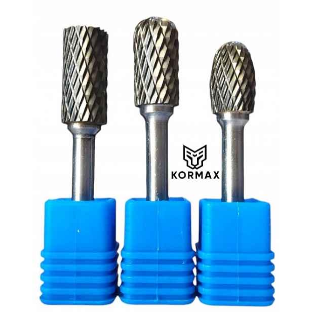 Rychlootáčkový frézovací rotační pilník 12 mm na karbidový kov Set 3ks