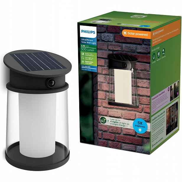 Solární Zahradní Lampa Led lampa Philips Juda Venkovní nástěnné svítidlo Senzor Pohybu