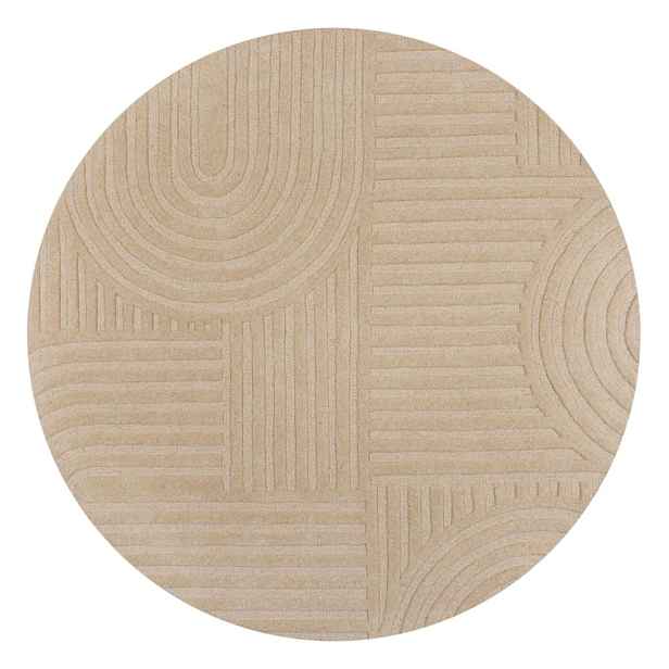 Béžový vlněný kulatý koberec ø 160 cm Zen Garden - Flair Rugs