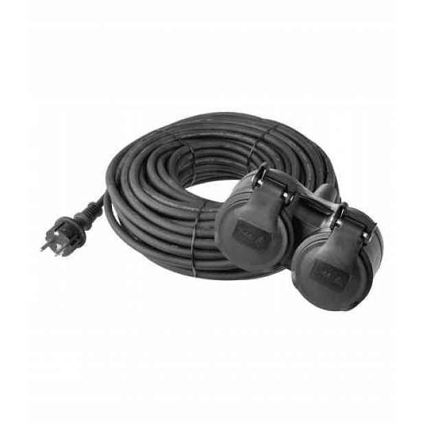 Prodlužovací Kabel 2 zásuvky 25 m 3×1,5 mm, guma Emos