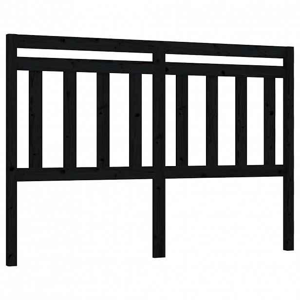 vidaXL Čelo postele černé 146 x 4 x 100 cm masivní borovice