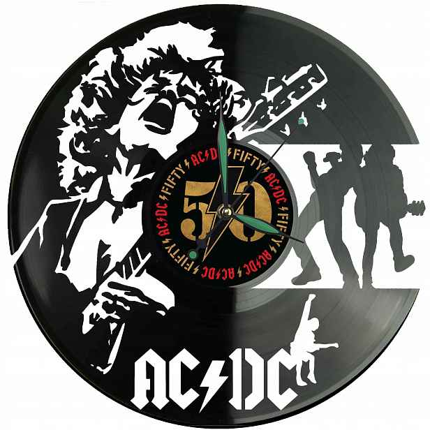 Ac/dc Dárek Originální dekorace do domu Hodiny z vinylové desky