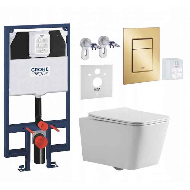 7v1 Sada Wc, Stelaz Grohe Slim Wc Mísa Imprese Tornado Tlačítko