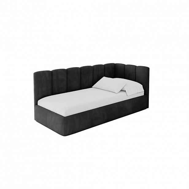 ALTDECOR JEDNOLŮŽKOVÁ POSTEL pro mládež s úložným prostorem, vlevo - DEXY 80x200 černá