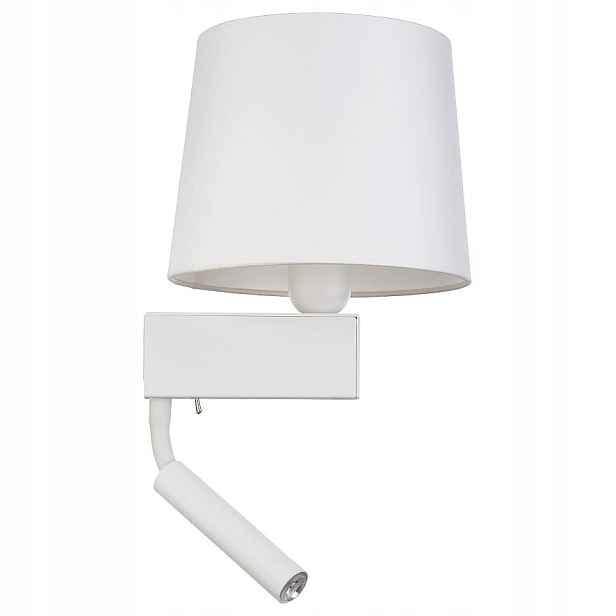 Dvojitá bílá nástěnná lampa s vypínačem do ložnice Chillin Nowodvorski