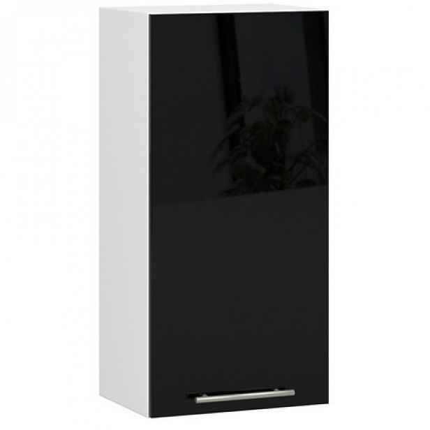 Kuchyňská skříňka OLIVIA W40 H720 - bílá/černý lesk
