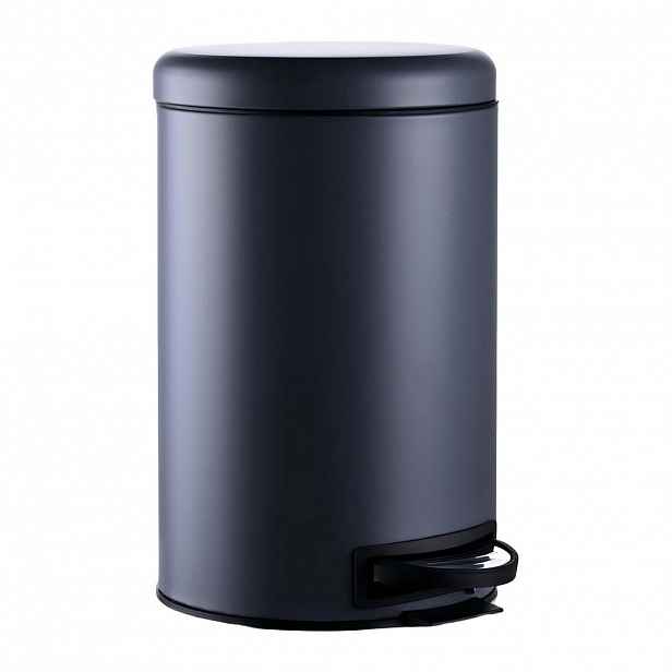 Relaxdays KOŠ Šedý kulatý pedál Soft-Close 12 l ocel