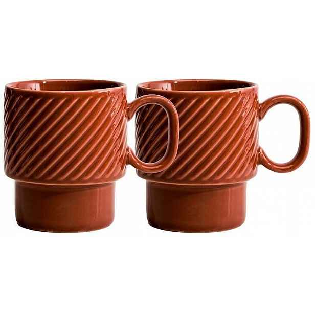 Sagaform Hrnek Retro Šálek 2 ks 250 ml červený