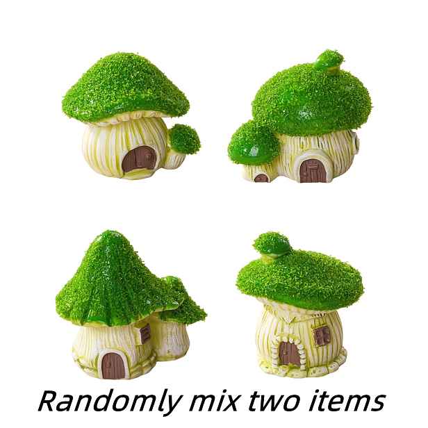 TEMU Sada na výrobu rozmaruplné dekorace vílí houbové chaloupky - Miniatura kouzelného lesa, pryskyřičný miniaturní domeček pro terárium, dekorace na
