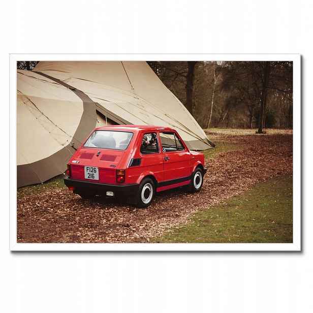 Plakáty v rámu 60x40 Červený malý Fiat 126p