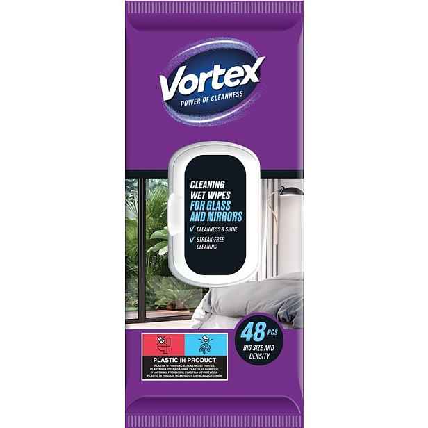 ALUFIX - Čistící ubrousky na sklo a zrcadla 48ks Vortex