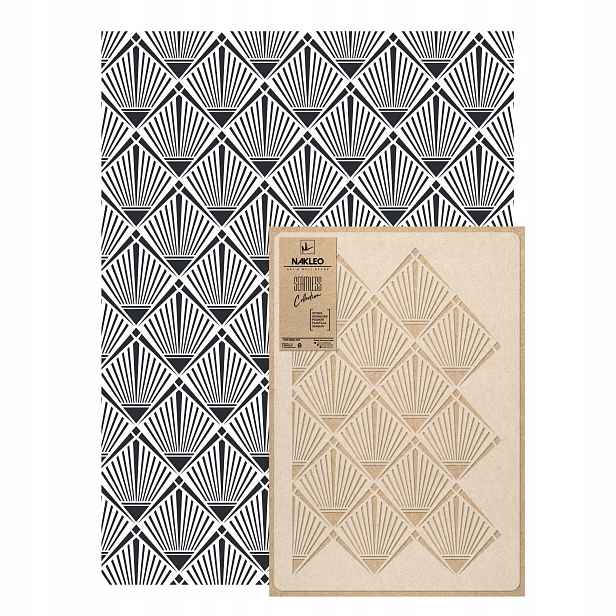 Opakovatelná malířská šablona Opakovaně Použitelný 59x95 cm Art Deco Palmy Tapeta