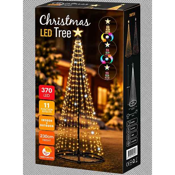 Venkovní vánoční stromek 370 Led 230 CM