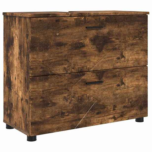 vidaXL Koupelnová skříň Kouřový dub 76,5 x 35 x 64 cm