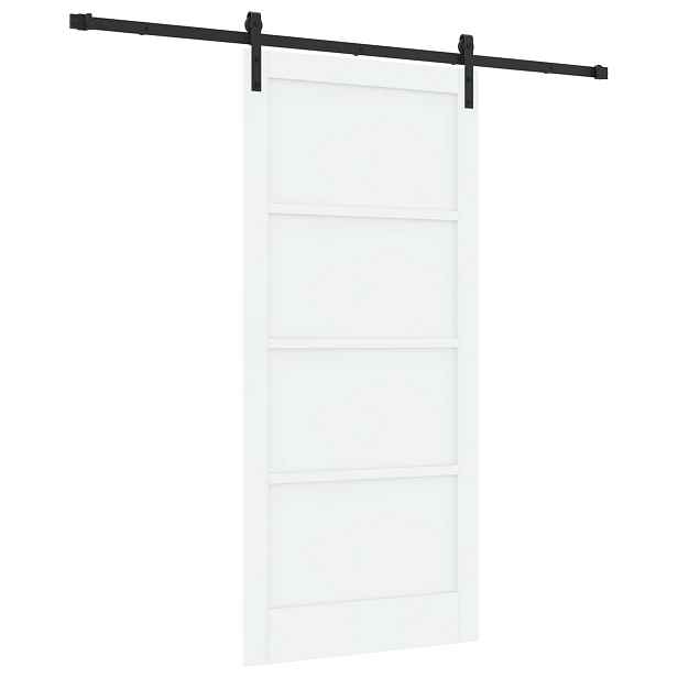 vidaXL Posuvné dveře 93 x 202 cm Kompozitní dřevo Bílá a černá