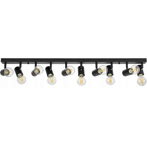 Černá stropní závěsná Led lampa 10xE27 Loft 95 cm Dlouhá