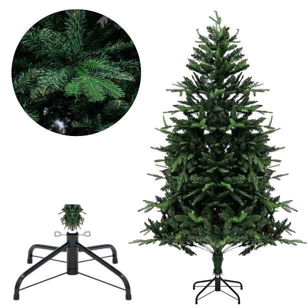 Klasický umělý vánoční stromeček hustý Pe/pvc 180 cm 800 konců stojan 47130R
