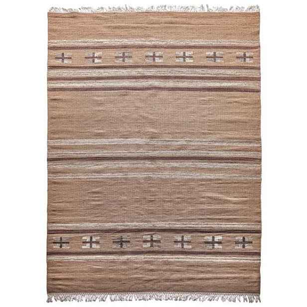 Ručně vázaný kusový koberec Ginger DESP P83 Brown Cream, 140x200, hnědá, chodba / předsíň, Diamond Carpets India