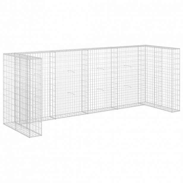 vidaXL Gabionová zástěna pro popelnice pozinkovaná ocel 320x100x120 cm