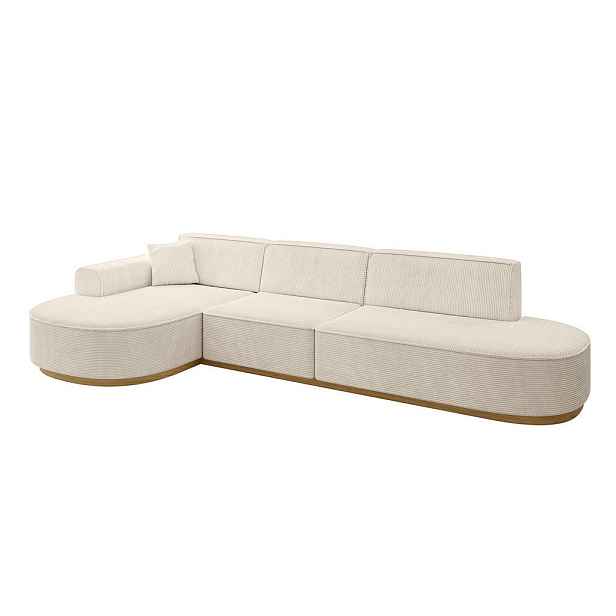 ALTDECOR ROHOVÁ SEDAČKA s otomanem, levá MARI-L2-v2 328x171x83 Béžová Manšestr