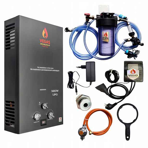 Kamna 36 Kw průtokový ohřívač pro zahradní balii Lpg sada