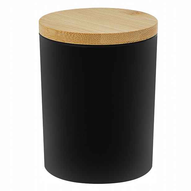 Sklenička na svíčky černá matná 200 ml s bambusovým víčkem 90 kusů
