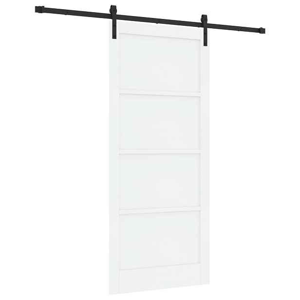 vidaXL Posuvné dveře 93 x 211 cm Kompozitní dřevo Bílá a černá
