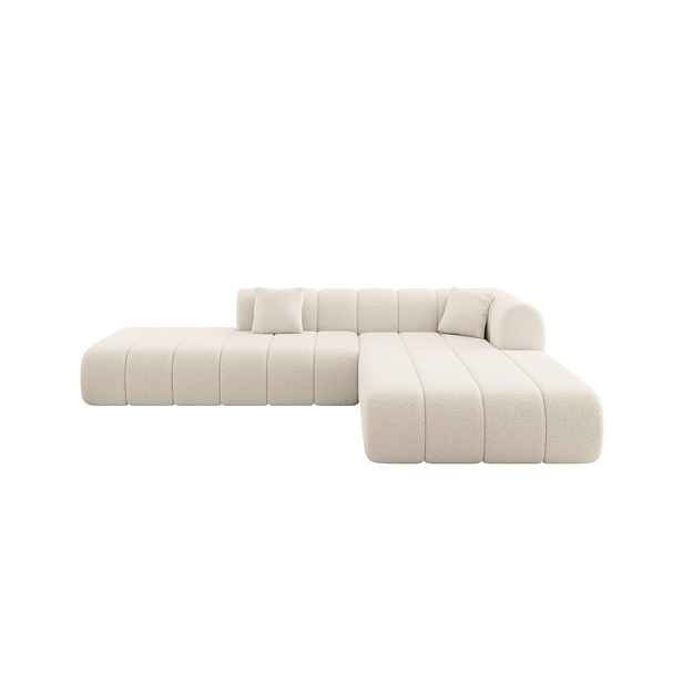 ALTDECOR ROHOVÁ SEDAČKA s otomanem, pravá BILA-L 289x176x71 Tmavě béžová Buklé