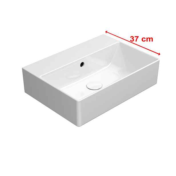 GSI KUBE X keramické umyvadlo 50x37cm, bez otvoru, bílá ExtraGlaze