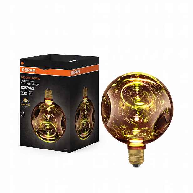 Led žárovka E27 Kula 3.5W 300lm 2700K Růžová Dekorativní Electro Glass M