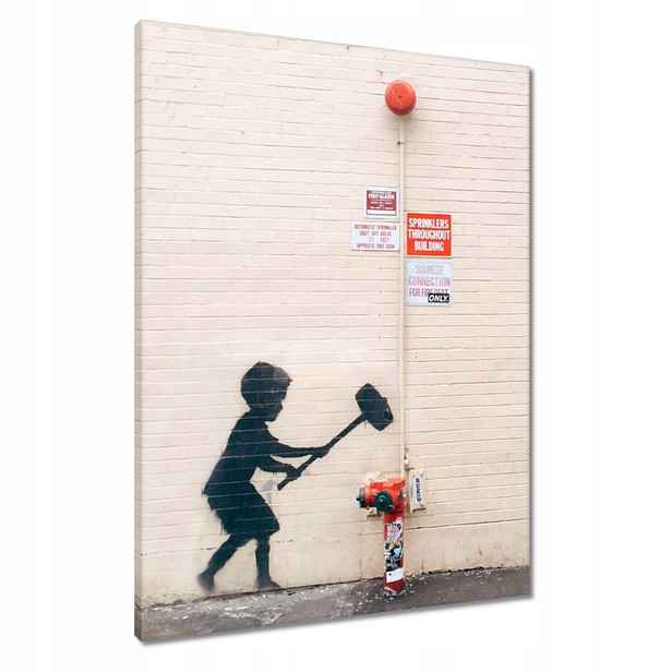 Obrazy 60x80 Banksy Hydrant Graffiti