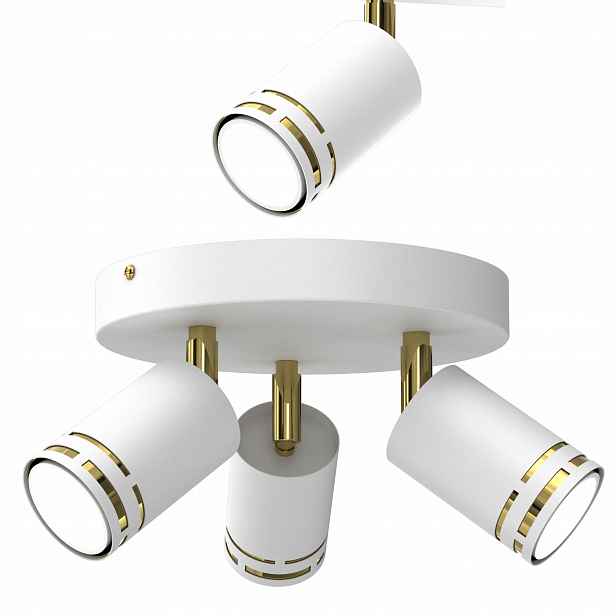 Stropní Svítidlo Stropní Reflektor Bílý Zlatý Pohyblivý Led GU10 Polská Spotová Lampa