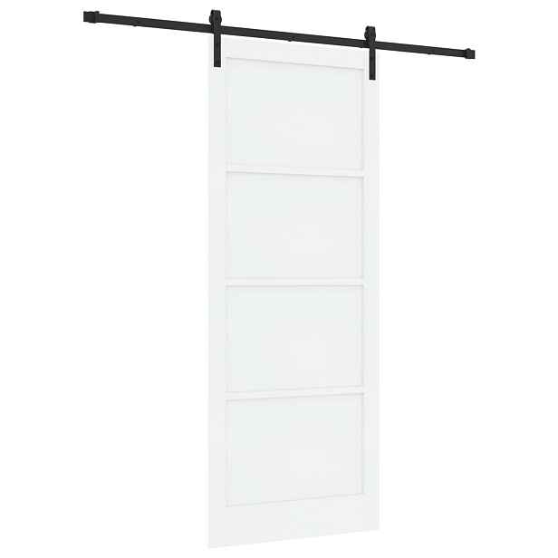 vidaXL Posuvné dveře 93 x 232 cm Kompozitní dřevo Bílá a černá