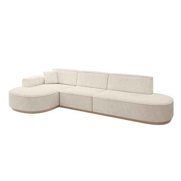 ALTDECOR ROHOVÁ SEDAČKA s otomanem, levá MARI-L2-v1 328x171x83 Béžová Manšestr