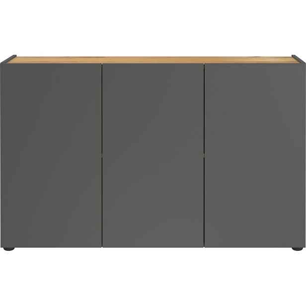 Antracitová skříňka v dekoru dubu 120x76x34 cm Adrano – Germania