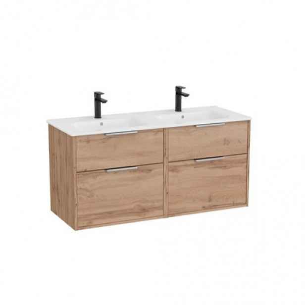 Roca Optica koupelnová skříňka s dvojumyvadlem 120x58x45,5 cm dub OPT1202ZO