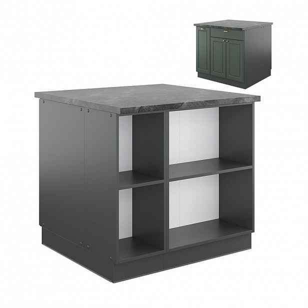 Vicco KUCHYŇSKÝ OSTROV Fame-Line Zeleno-zlatá Country House/Anthracite 90 cm se zásuvkou, bez pracovní desky