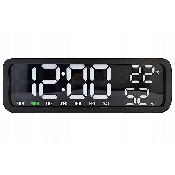 Čitelný Led Budík S Teploměrem A Vlhkoměrem Karlsson KA6145BK Alarm