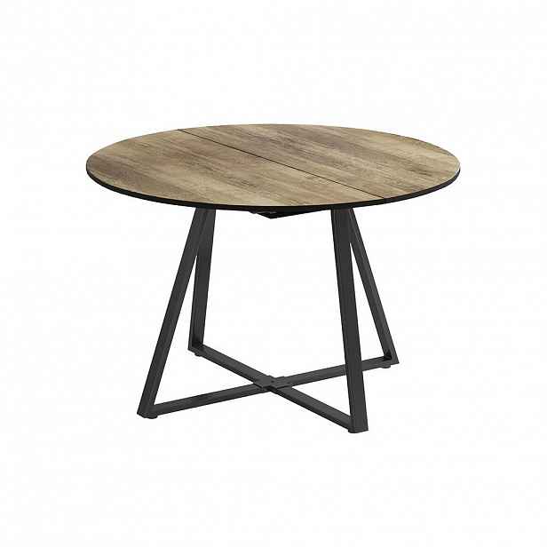 Vicco JÍDELNÍ STŮL Loyd, Rustikální dub/Černá, 120-160 x 120 cm rozšiřitelný