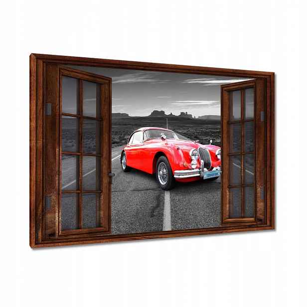 Obrazy 90x60 Červené auto Dálnice