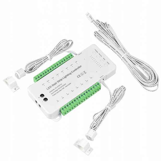 Schodišťový ovladač pro osvětlení až 16 schodů Led s senzory 240W 12V-24V