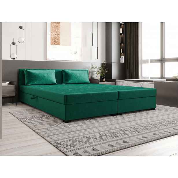 Kontinentální manželská postel 180x200 ROSIE 14 - zelená