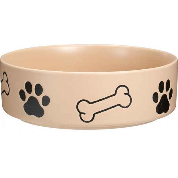 Miska pro mazlíčky 850 ml, motiv tlapka a kost