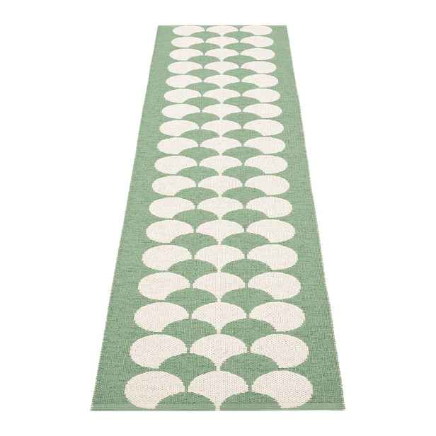 Zeleno-krémový vnitřní a venkovní běhoun 70x250 cm Poppy Oregano – Pappelina