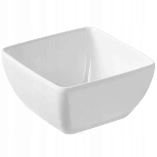 Čtvercová miska z melaminu na potraviny bílá 19x19 Cm