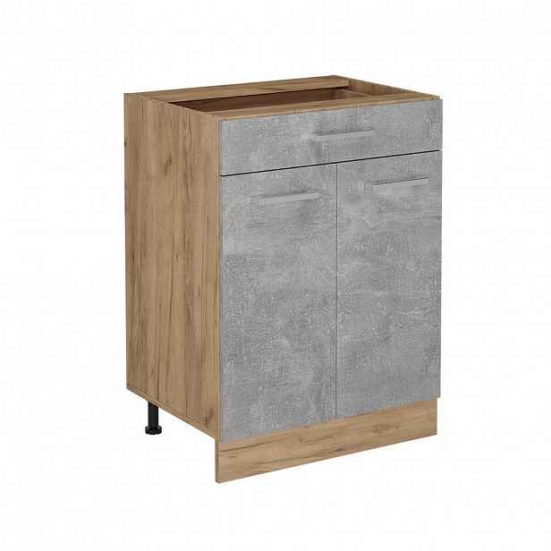 Vicco SPODNÍ SKŘÍŇKA KUCHYŇSKÉ LINKY R-Line Beton 60 cm se zásuvkou, bez pracovní desky