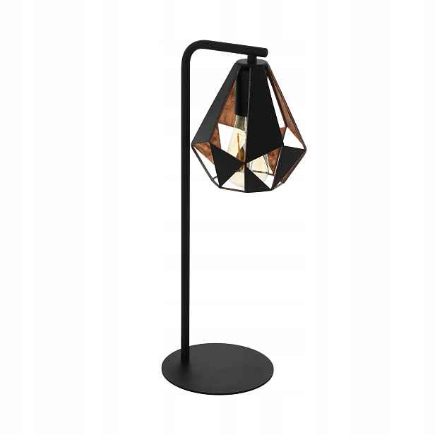 Eglo Carlton vintage stolní lampa černá měděná E27